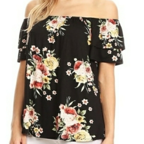 2for$20❤️🔥⚡️Floral Off The Shoulder Tunic Sale(3 left)✨💥 - Picture 3 of 5